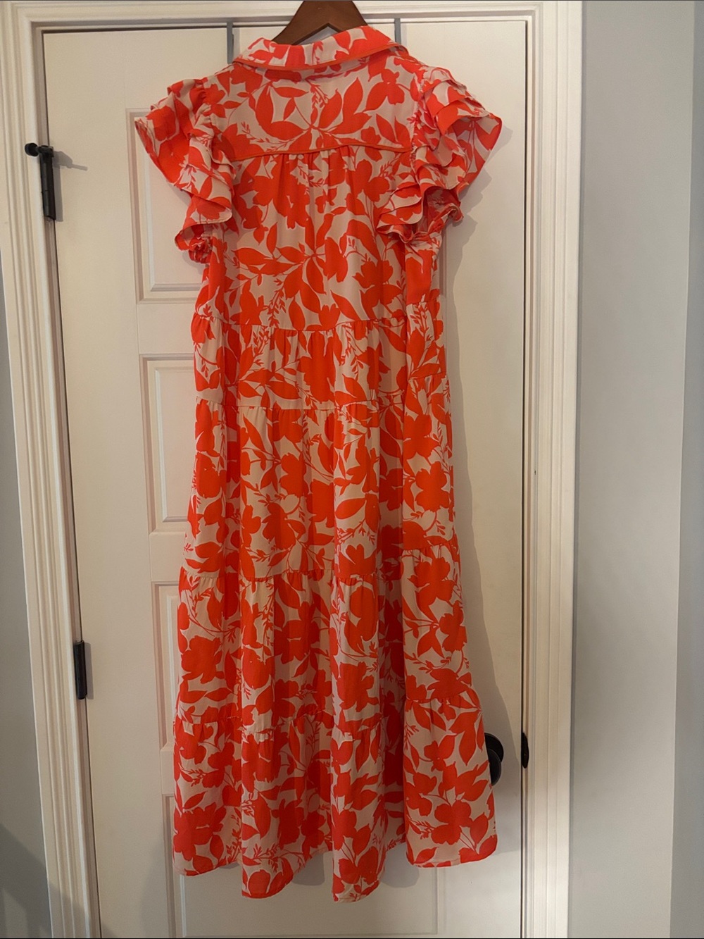 Umgee Orange and White Floral Maxi Dress - Picture 4 of 4